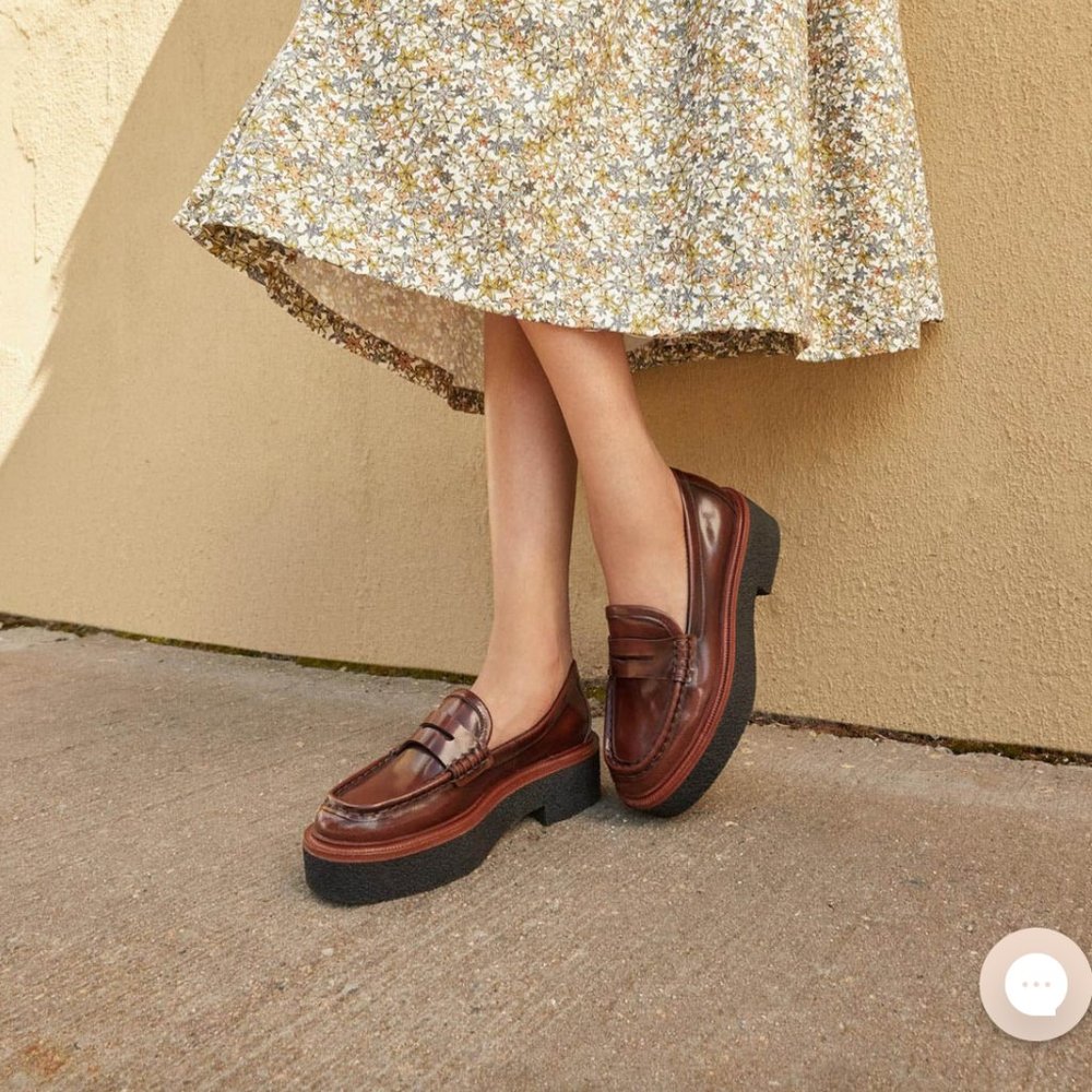 Loeffler Randall Rikki Brown Platform Loafer (7.5)